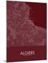 Algiers, Algeria Red Map-null-Mounted Poster