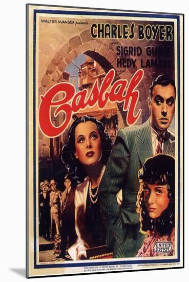 Algiers, Belgian Movie Poster, 1938-null-Mounted Art Print