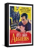 Algiers, from Left: Hedy Lamarr, Charles Boyer, 1938-null-Framed Stretched Canvas