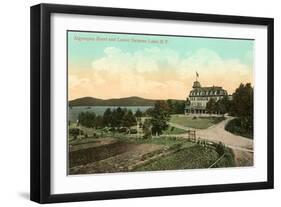 Algonquin Hotel, Lower Saranac Lake, New York-null-Framed Art Print