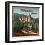 Alhambra Brand - Alhambra, California - Citrus Crate Label-Lantern Press-Framed Art Print