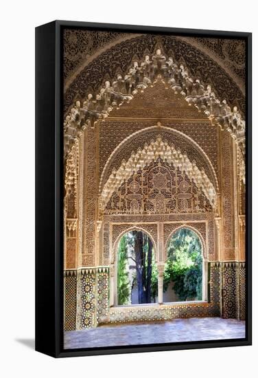 Alhambra, Nazari Palace, Palace of the Lions,Hall of Aljimences, 9-14th Century, Granada, Spain-null-Framed Stretched Canvas