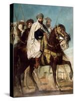 Ali-Ben-Hamet, Caliph of Constantine and Chief of the Haractas, Followed by His Escort-Théodore Chassériau-Stretched Canvas