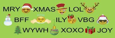 Xmas Emojis Text 2-Ali Lynne-Giclee Print