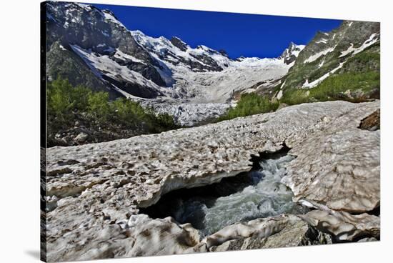 Alibek Glacier in Alibek Valley Near Dombay, Teberdinsky Biosphere Reserve, Caucasus, Russia-Schandy-Stretched Canvas