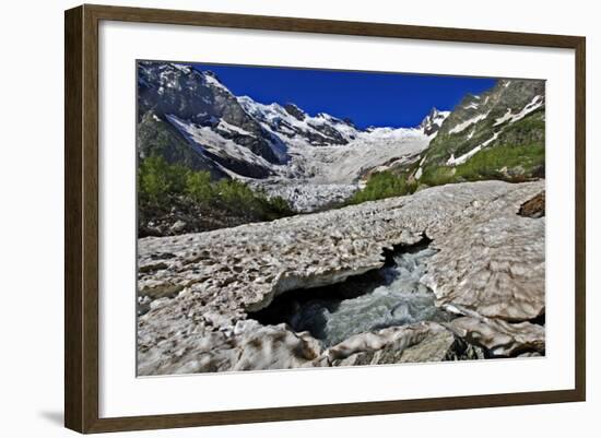 Alibek Glacier in Alibek Valley Near Dombay, Teberdinsky Biosphere Reserve, Caucasus, Russia-Schandy-Framed Photographic Print