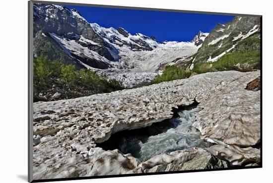 Alibek Glacier in Alibek Valley Near Dombay, Teberdinsky Biosphere Reserve, Caucasus, Russia-Schandy-Mounted Photographic Print