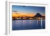 Alicante Javea Sunset Beach Cityscape Night View-holbox-Framed Photographic Print