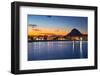 Alicante Javea Sunset Beach Cityscape Night View-holbox-Framed Photographic Print