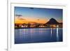 Alicante Javea Sunset Beach Cityscape Night View-holbox-Framed Photographic Print