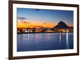 Alicante Javea Sunset Beach Cityscape Night View-holbox-Framed Photographic Print