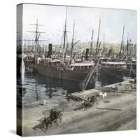 Alicante (Spain), Boats Anchored in the Port, Circa 1885-1890-Leon, Levy et Fils-Stretched Canvas