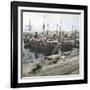 Alicante (Spain), Boats Anchored in the Port, Circa 1885-1890-Leon, Levy et Fils-Framed Photographic Print