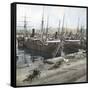 Alicante (Spain), Boats Anchored in the Port, Circa 1885-1890-Leon, Levy et Fils-Framed Stretched Canvas