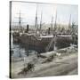 Alicante (Spain), Boats Anchored in the Port, Circa 1885-1890-Leon, Levy et Fils-Stretched Canvas