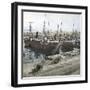 Alicante (Spain), Boats Anchored in the Port, Circa 1885-1890-Leon, Levy et Fils-Framed Premium Photographic Print