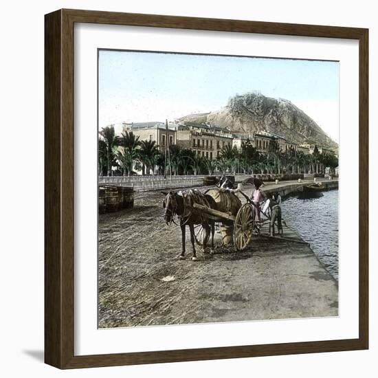 Alicante (Spain), Cistern on the Seaside and View of the Hill of Fort Santa Barbara-Leon, Levy et Fils-Framed Photographic Print