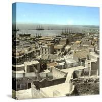 Alicante (Spain), Overview of the City and of the Port, Circa 1885-1890-Leon, Levy et Fils-Stretched Canvas