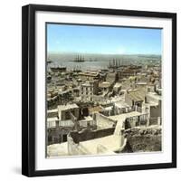 Alicante (Spain), Overview of the City and of the Port, Circa 1885-1890-Leon, Levy et Fils-Framed Photographic Print