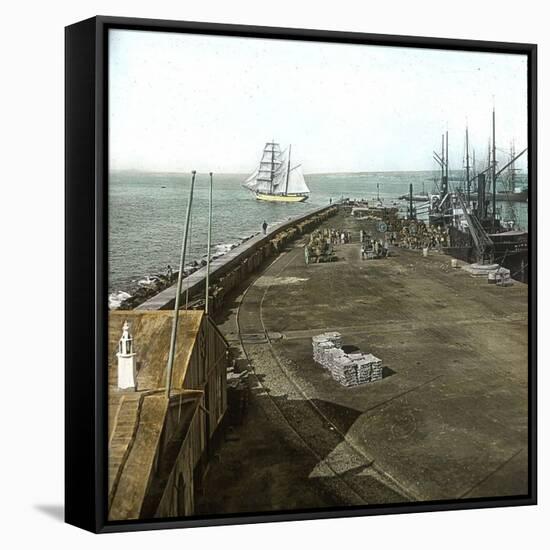 Alicante (Spain), the Pier, Circa 1885-1890-Leon, Levy et Fils-Framed Stretched Canvas