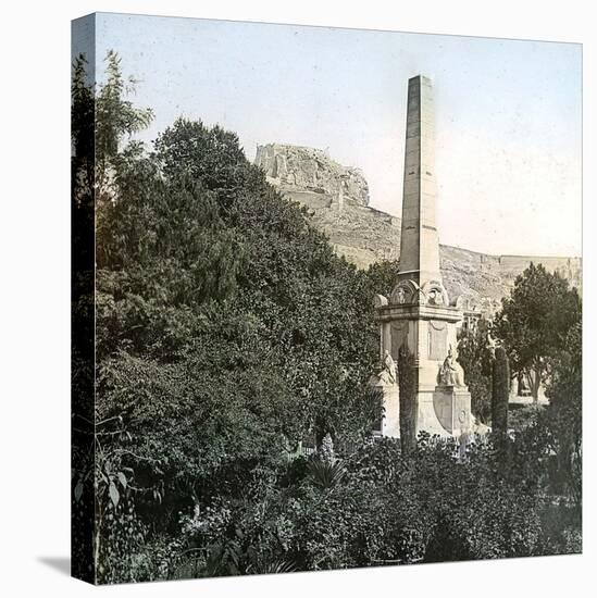 Alicante (Spain), the Quijano Monument, Circa 1885-1890-Leon, Levy et Fils-Stretched Canvas