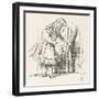 Alice Alice Draws Back the Curtain to Reveal a Little Door-John Tenniel-Framed Photographic Print