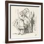 Alice Alice Draws Back the Curtain to Reveal a Little Door-John Tenniel-Framed Photographic Print