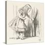 Alice Alice Draws Back the Curtain to Reveal a Little Door-John Tenniel-Stretched Canvas