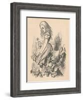 'Alice and animals. Chaos and the court', 1889-John Tenniel-Framed Giclee Print