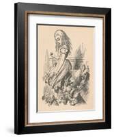 'Alice and animals. Chaos and the court', 1889-John Tenniel-Framed Giclee Print