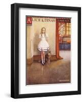 Alice and Dinah-Gwynedd Hudson-Framed Art Print