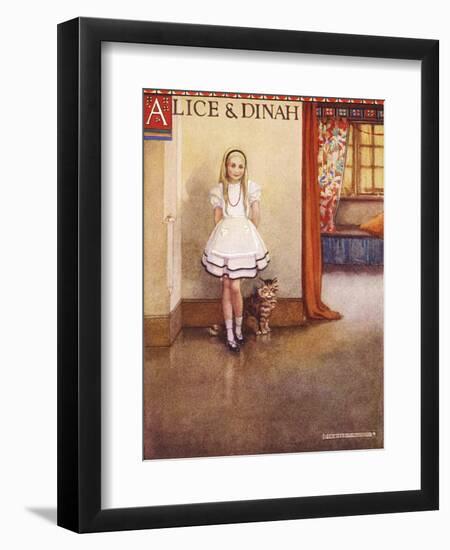 Alice and Dinah-Gwynedd Hudson-Framed Art Print