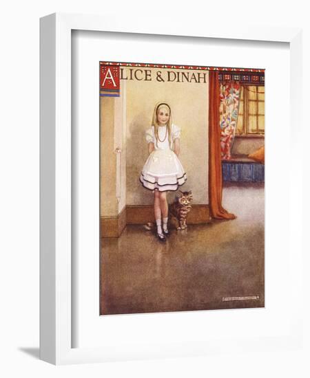 Alice and Dinah-Gwynedd Hudson-Framed Art Print