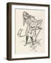 Alice and Flamingo Croquet-Arthur Rackham-Framed Art Print