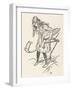 Alice and Flamingo Croquet-Arthur Rackham-Framed Art Print