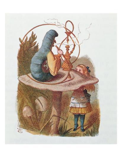 'Alice and the Caterpillar, Illustration from 'Alice in Wonderland' by