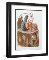 Alice and the Caterpillar, Illustration from 'Alice in Wonderland' by Lewis Carroll-John Tenniel-Framed Giclee Print