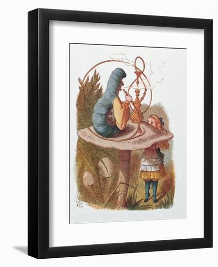 Alice and the Caterpillar, Illustration from 'Alice in Wonderland' by Lewis Carroll-John Tenniel-Framed Giclee Print