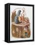 Alice and the Caterpillar, Illustration from 'Alice in Wonderland' by Lewis Carroll-John Tenniel-Framed Stretched Canvas