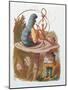 Alice and the Caterpillar, Illustration from 'Alice in Wonderland' by Lewis Carroll-John Tenniel-Mounted Giclee Print