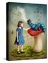 Alice and the Caterpillar Smoking His Hookah-egal-Stretched Canvas