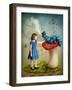 Alice and the Caterpillar Smoking His Hookah-egal-Framed Photographic Print