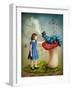 Alice and the Caterpillar Smoking His Hookah-egal-Framed Photographic Print