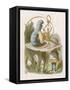 Alice and the Caterpillar-John Tenniel-Framed Stretched Canvas