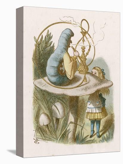 Alice and the Caterpillar-John Tenniel-Stretched Canvas