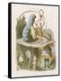 Alice and the Caterpillar-John Tenniel-Framed Stretched Canvas