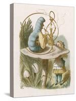 Alice and the Caterpillar-John Tenniel-Stretched Canvas