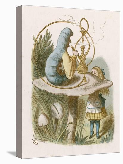 Alice and the Caterpillar-John Tenniel-Stretched Canvas