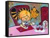 Alice and The Cheshire At Tea-Natasha Wescoat-Framed Stretched Canvas