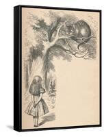 'Alice and the Cheshire Cat', 1889-John Tenniel-Framed Stretched Canvas